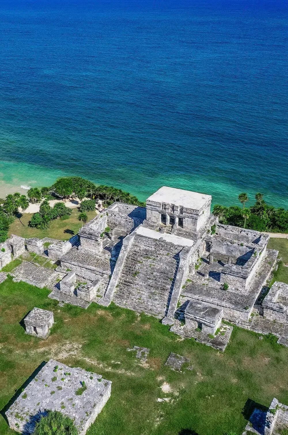 Mayan ruins at Tulum from above